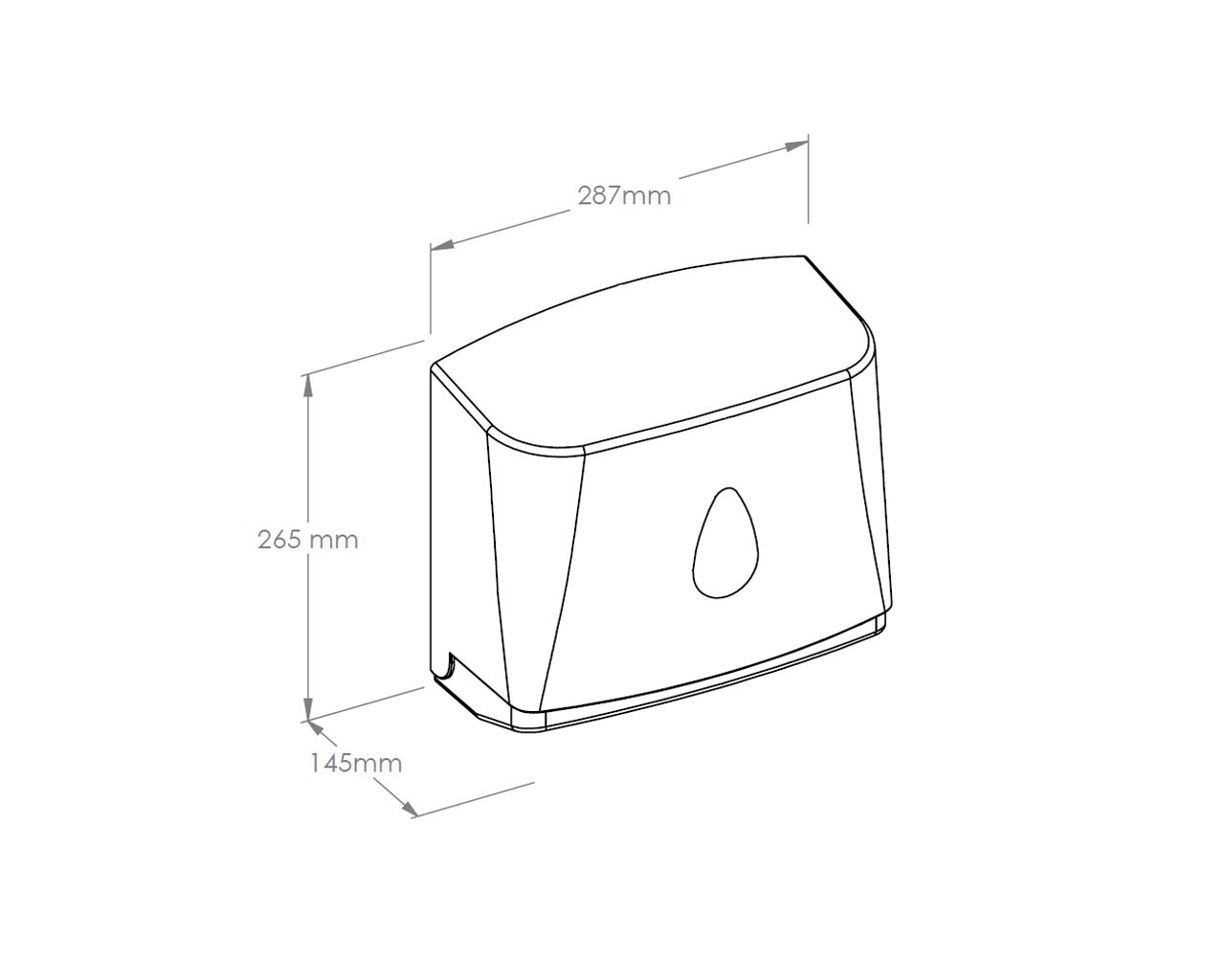 ATN201 Контейнер для одинарных бумажных полотенец TOP MINI, АБС-пластик, белый, синее окошко Merida  - Вид №1