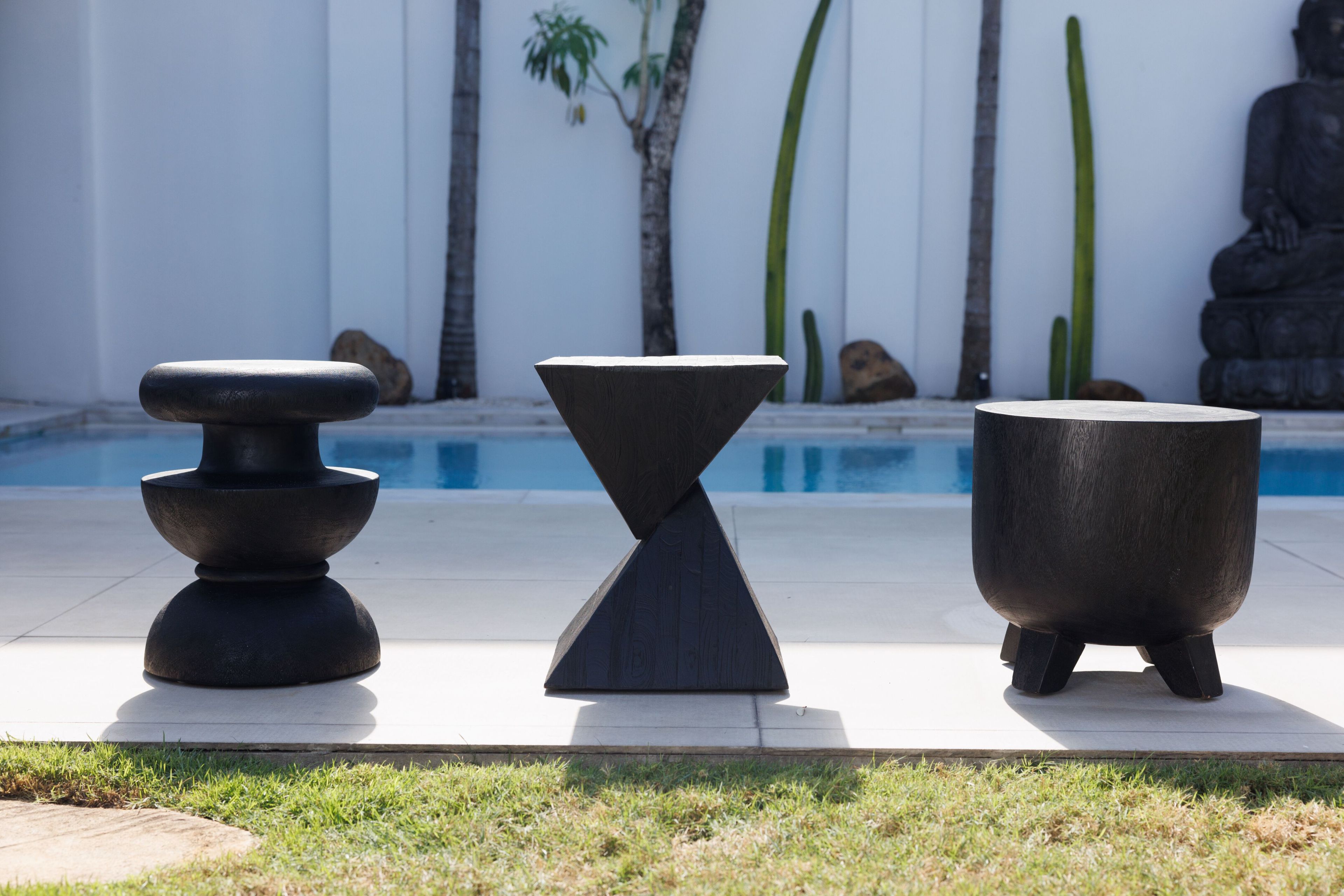 Низкий стул / квадратный стол из тикового дерева cbdesign деревенский стул ARCH-00085139 - Вид №3