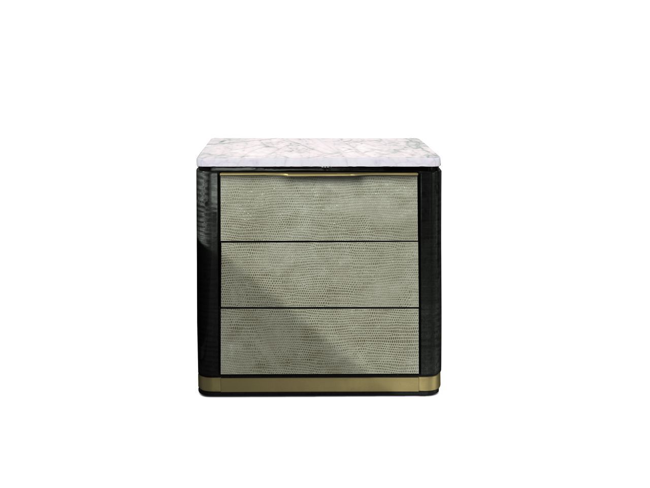 Прикроватная тумбочка из мрамора и кожи с ящиками Hurtado Evolution ARCH-00009025 - Вид №2