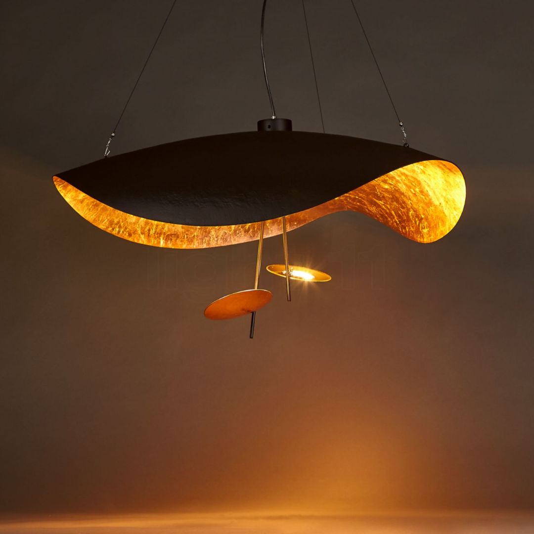 Catellani & Smith LEDERAM LS13 люстра подвесная shade black/gold/black rod/gold 118063 - Вид №1