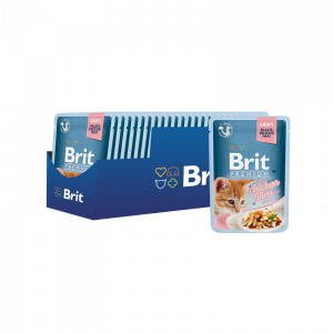 ПР0047463*24 Корм для котят Premium Cat Gravy Кусочки из куриного филе в соусе пауч 85г (упаковка - 24 шт) Brit