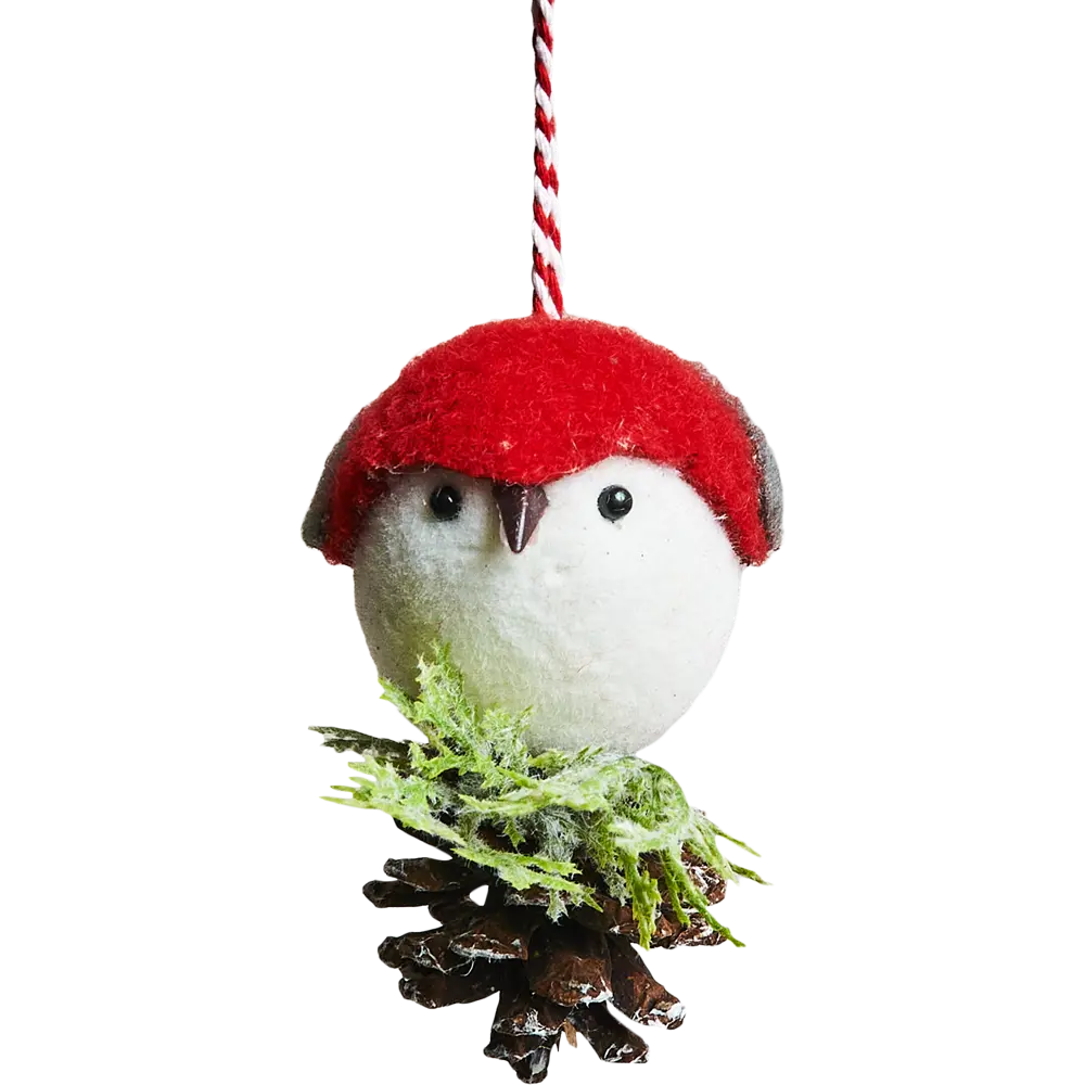 87036531 Елочная игрушка Птица 10x8.5 цвет красный STLM-1440658 Santreyd  - Вид №2