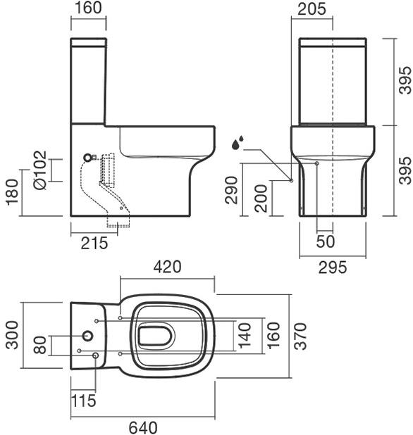 Набор Sanitana компакт BE YOU: чаша BTW + сливной бачок + крышка S10062423300000;S10062866600000;S80006461800000 - Вид №3