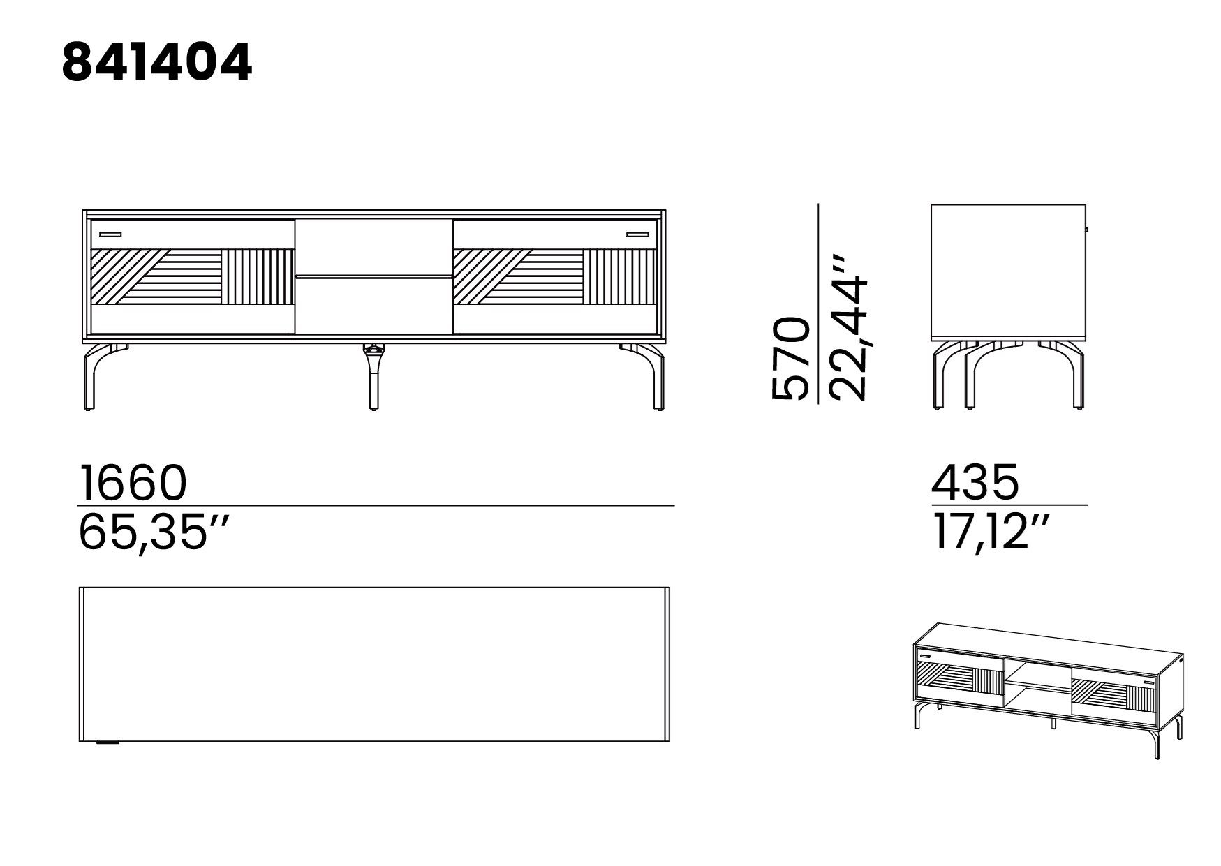 ТВ шкаф с раздвижными дверями animovel Santana ARCH-00028274 - Вид №6