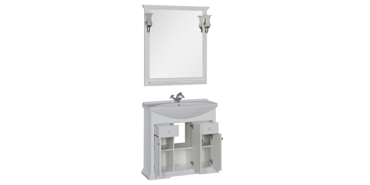 Комплект мебели Aquanet Лагуна 85 белый 00175445 - Вид №2