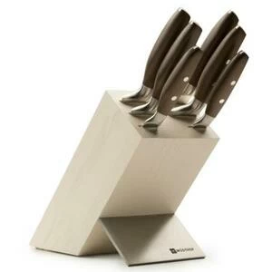 Набор кухонных ножей Epicure на светлой деревянной подставке, 6 шт.