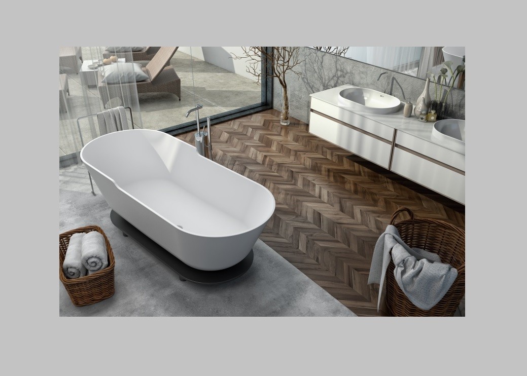 Ванна из искусственного камня Kerrock Atys 00953 хромотерапия Словения Kolpa-San  - Вид №2