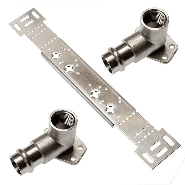 69980G1812 SANHA 9980G монтажный набор, двойная водорозетка ВР 18x1/2 мм  - Вид №1