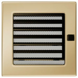 Вентиляционная решетка Kratki 17х17 с жалюзи (золото)