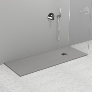 703859 Душевой поддон из минерального литья СЕРЫЙ МАТОВЫЙ в комплекте с сифоном, Kerasan DOCCIA Италия