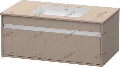 KT689507575 Тумбочка подвесная для встраиваемого снизу умывальника f-bonded Ketho #KT6895 1000 x 550 мм Лен, декор Duravit