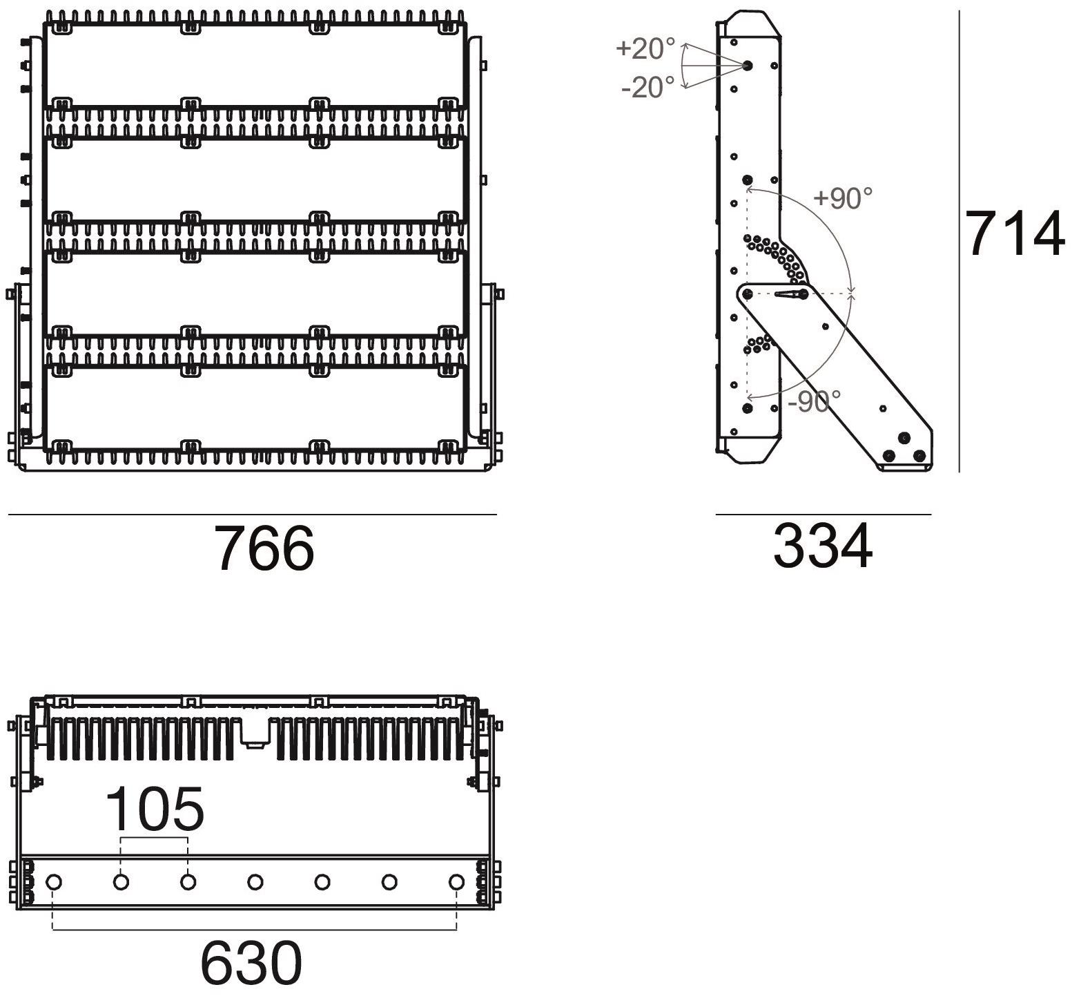 Linea Light Group Светодиодный проектор для улицы из алюминия и стекла Biglamp sun-id-1493128 - Вид №4