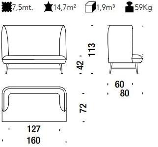 Moroso Съемный диван из ткани с высокой спинкой Gimme shelter sun-id-1467777 - Вид №2