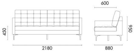 Grado Design Стеганый диван из 2-местной ткани Cover Cov-sf-01 - Вид №12