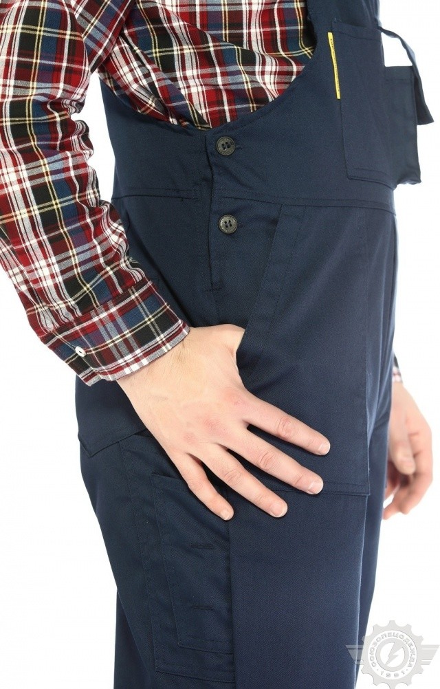 65634 Полукомбинезон "Эксперт-2" темно-синий  Летняя спецодежда  размер 52-54/170-176  - Вид №7