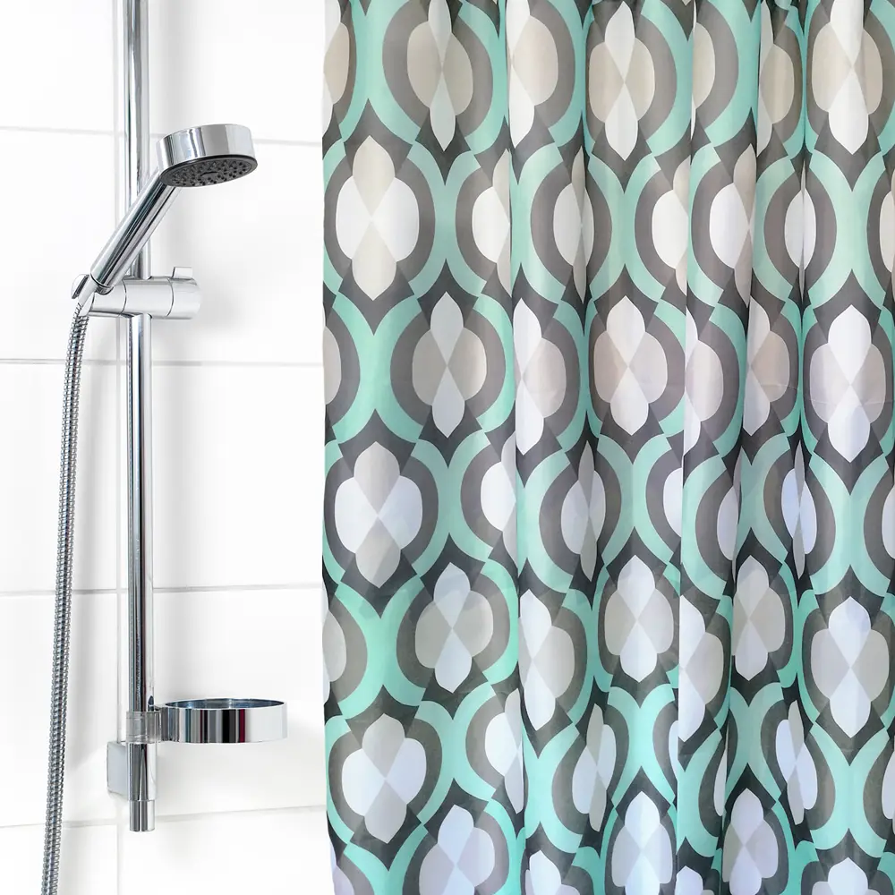 Штора для ванны Вилина 1813-1 с кольцами 180x180 см, полиэстер, цвет синий Штора из полиэстера STLM-2078551 - Вид №1