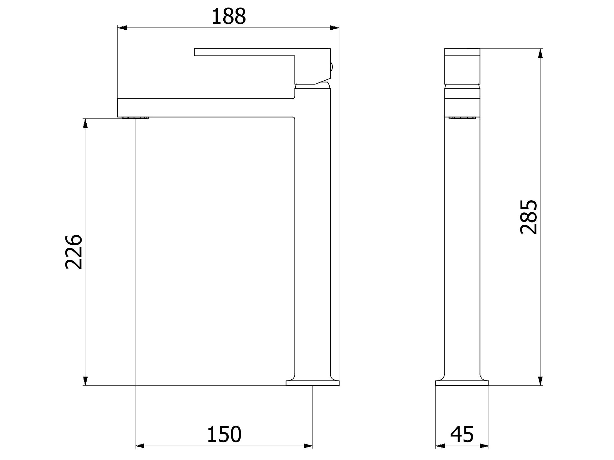 Смеситель для раковины с одним отверстием на высоком этаже IB сердцеед ARCH-00127025 - Вид №10