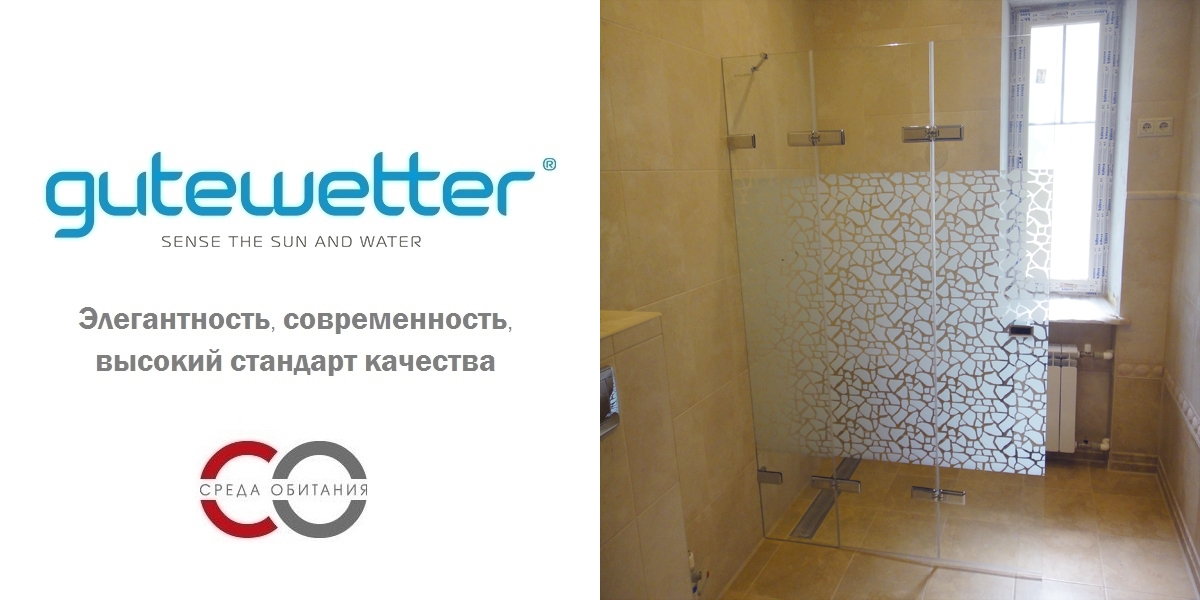 Душевая дверь в нишу 110x200 GK-863D стекло прозрачное 6 мм GUTEWETTER TREND DOOR 110X200GK863D - Вид №1