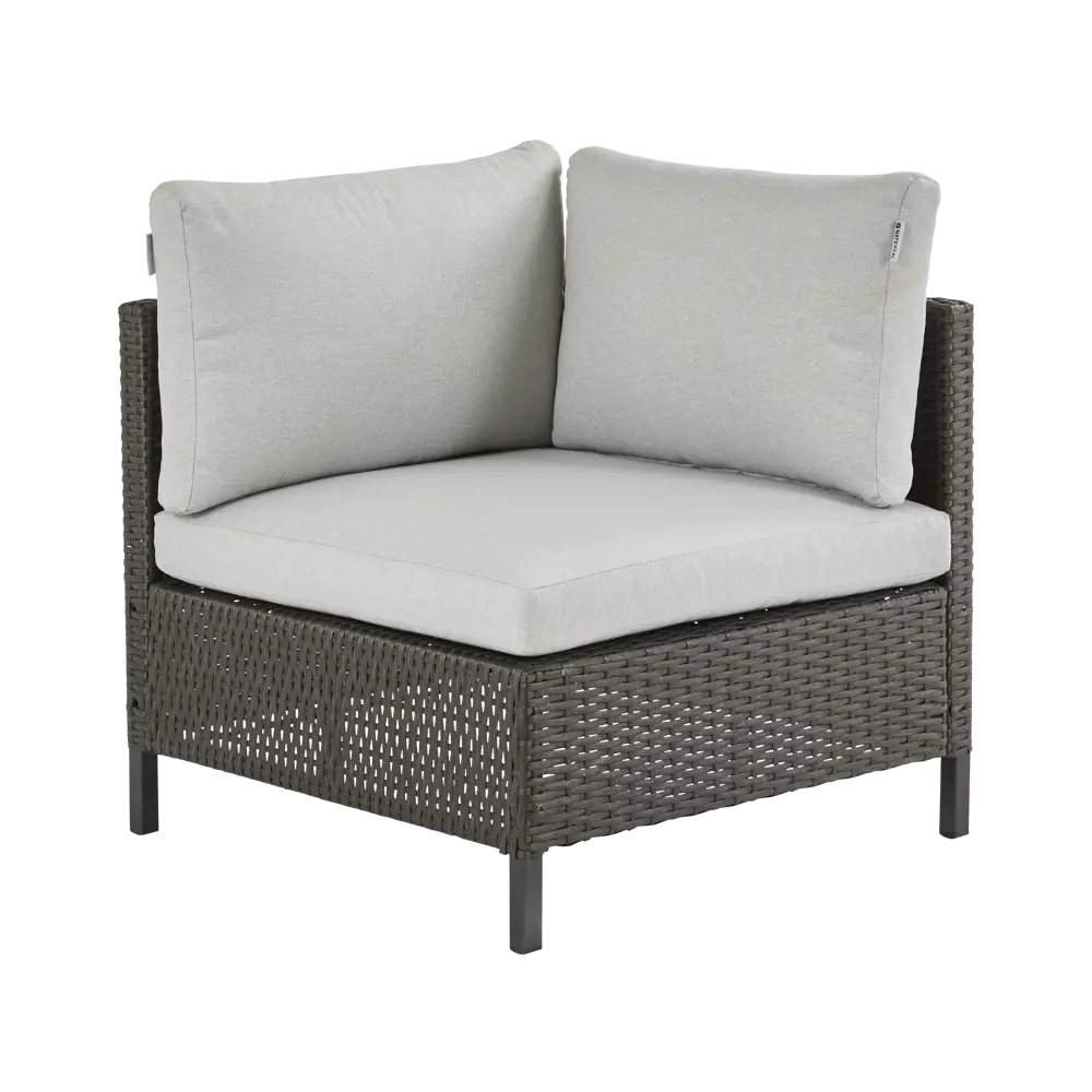 Секция угловая Naterial Noa Fix 68x62x68 см, искусственный ротанг, серый/черный Товар без серии STLM-2054200