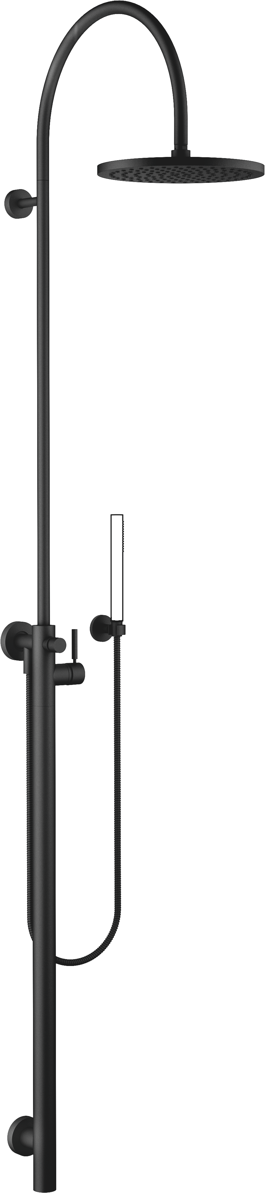 Душевая система со смесителем однорычажным без ручного душа - Матовый Черный