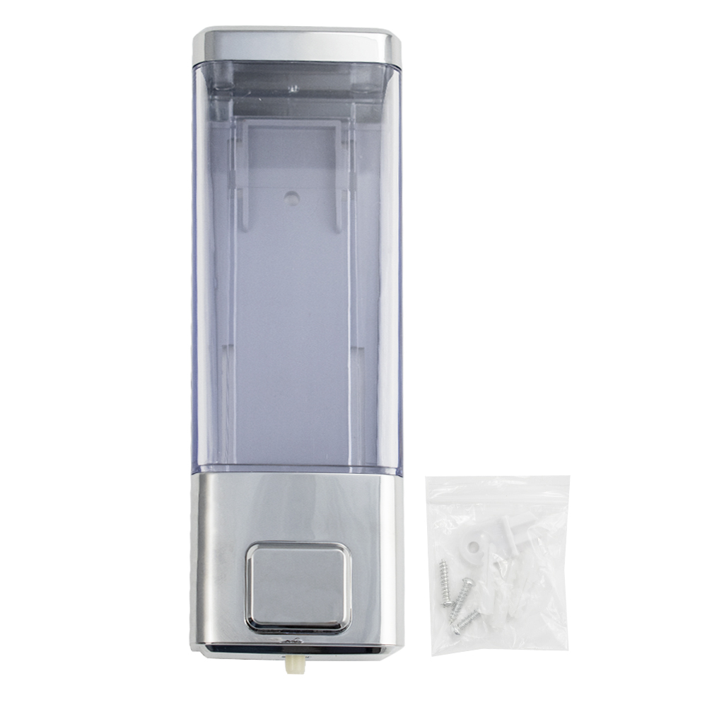 GFmark - Дозатор жидкого мыла, пластиковый, хромированный, квадратный, 250 мл, код: 623  - Вид №8