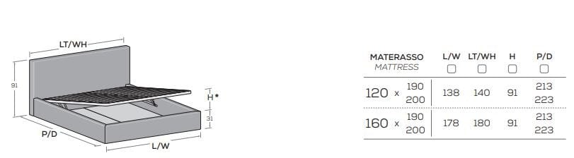 Мягкая двуспальная кровать Nidi WIND ARCH-00102255 - Вид №6