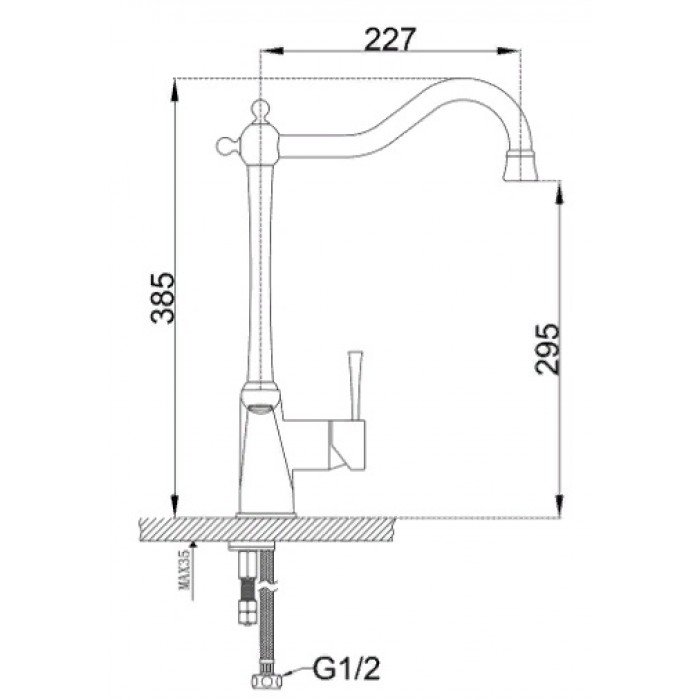 Zorg ZR-353-YF BR Смеситель для кухни Zorg 385х227  - Вид №2