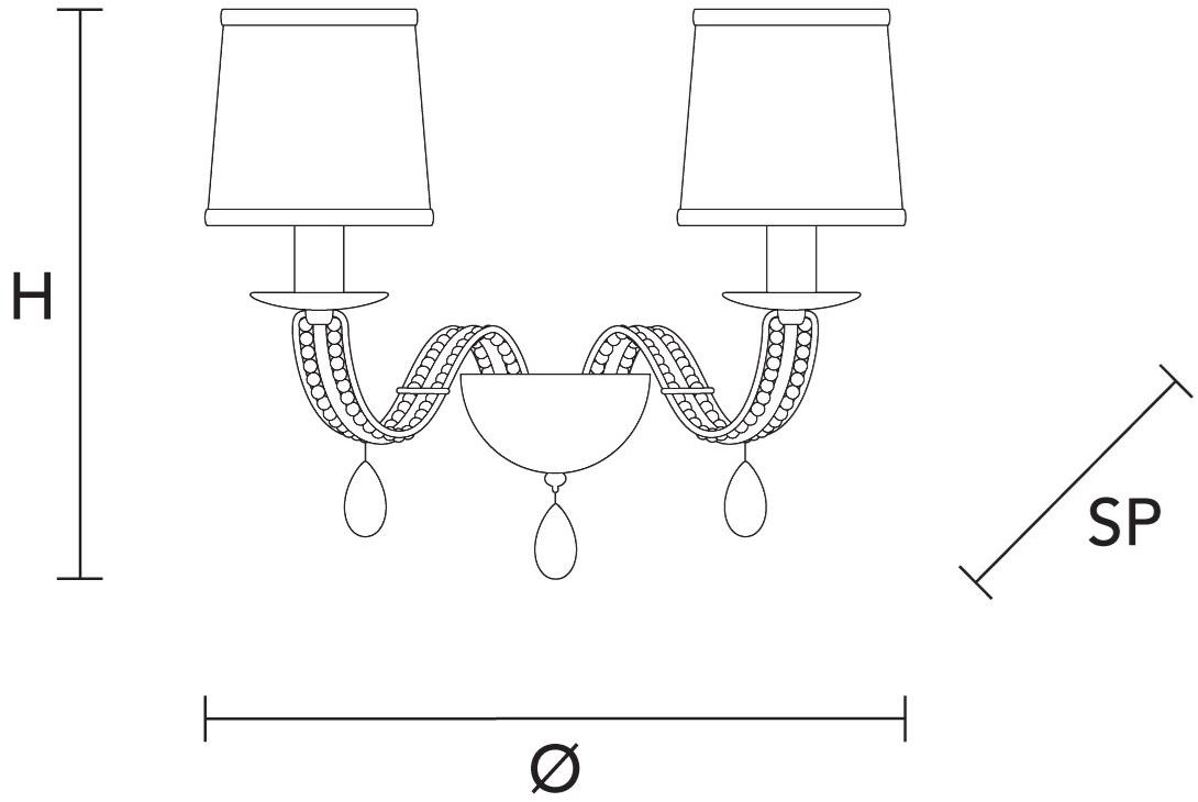 Masiero Бра с прямым светом из металла с кристаллами Noblesse sun-id-1384970 - Вид №1