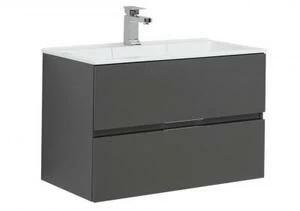 Тумба с раковиной Aquanet Алвита 80 серый антрацит