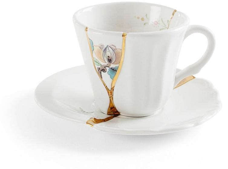 Seletti Фарфоровая кофейная чашка с блюдцем Kintsugi sun-id-1432020 - Вид №8