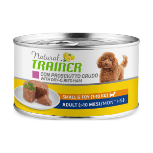 ПР0031038 Корм для собак TRAINER Natural для мелких пород сыровял. ветчина,рис,маточное молочко конс.150г NATURAL TRAINER