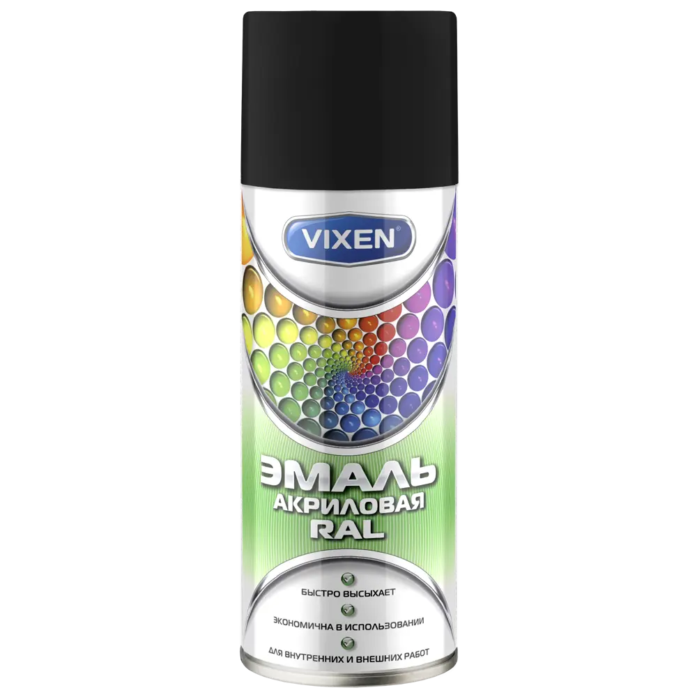 Эмаль аэрозольная Vixen цвет чёрный матовый 0.52 л STLM-2203769