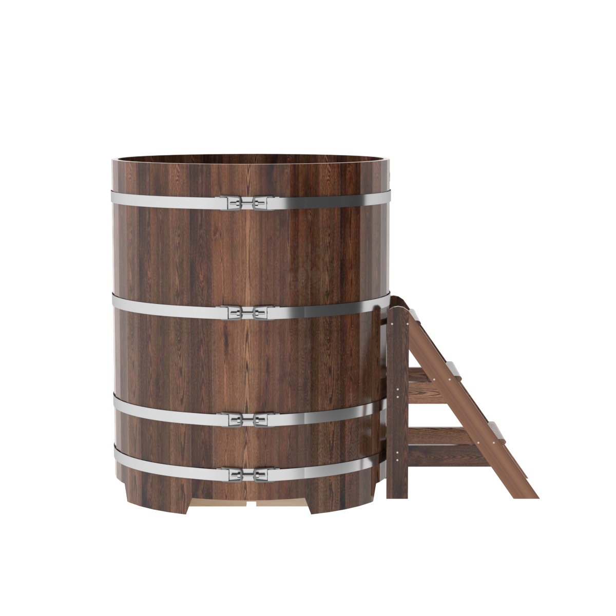 1201 Купель круглая из лиственницы d=1,17х1,4 морёная премиум Alyarus  - Вид №2