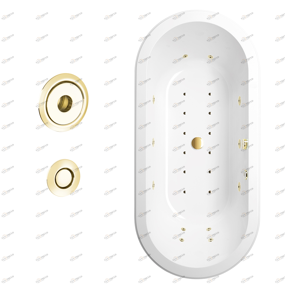 B12-K12H12A Système balnéothérapie, combiné 12 jets hydrobain et 12 jets aérobain Thg-paris Системы гидромассажа Покрытие PVD матовая латунь B12-K12H12A CAT.F