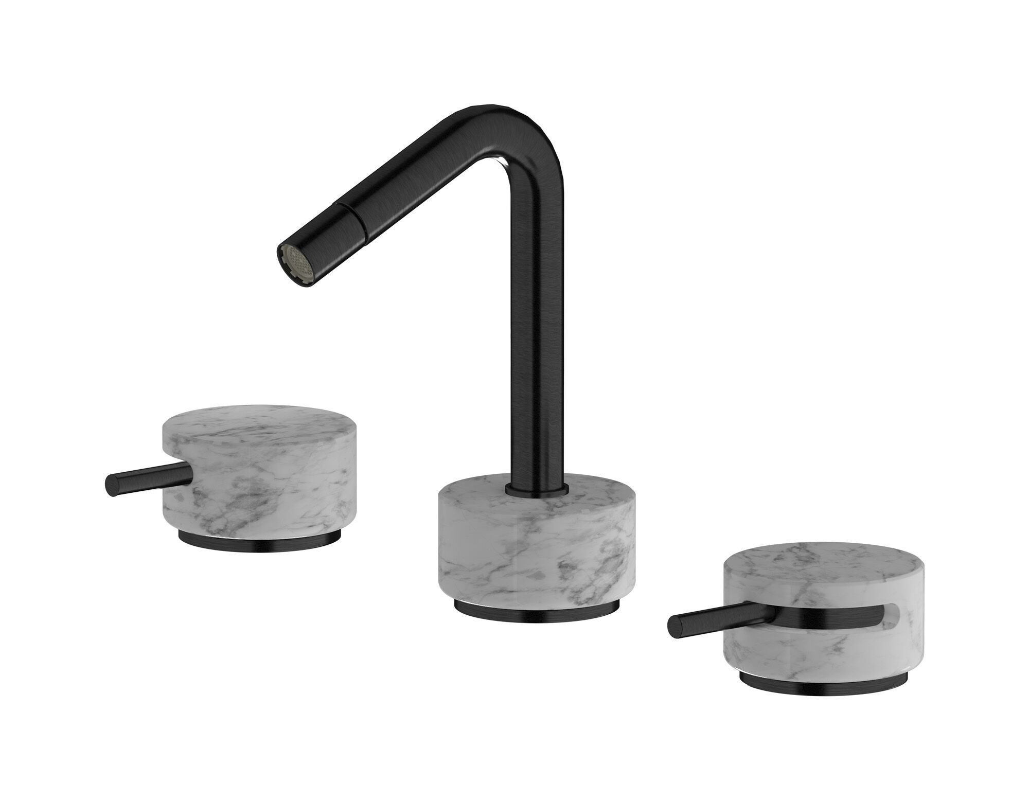 Смеситель для биде с 3 отверстиями для мраморной столешницы с автоматическим сливом IB мрамор + мрамор Elle ARCH-00121920 - Вид №5