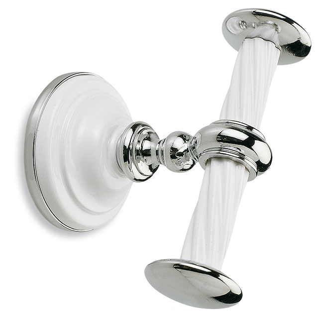 G13(03) Stil Haus Giunone, крючок двойной, цвет хром - белый