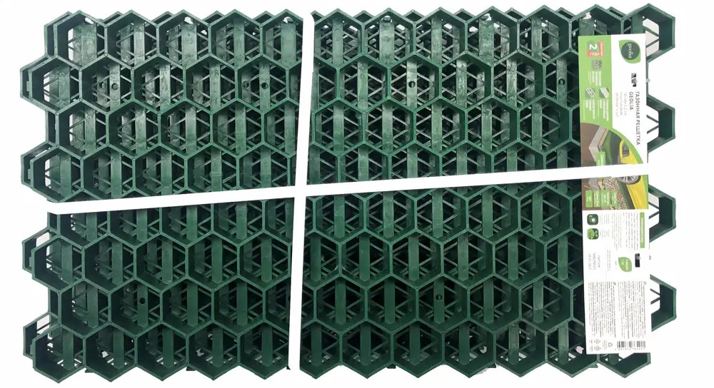 87112384 Решетка газонная Geolia 70x40x3.2 см полипропилен зеленый 4 шт STLM-0073383
