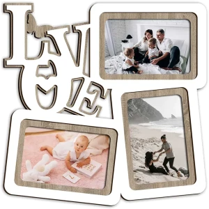 Мультирамка Love на 3 фотографии размер фото 10x15 см цвет белый 82520991 STLM-2045962