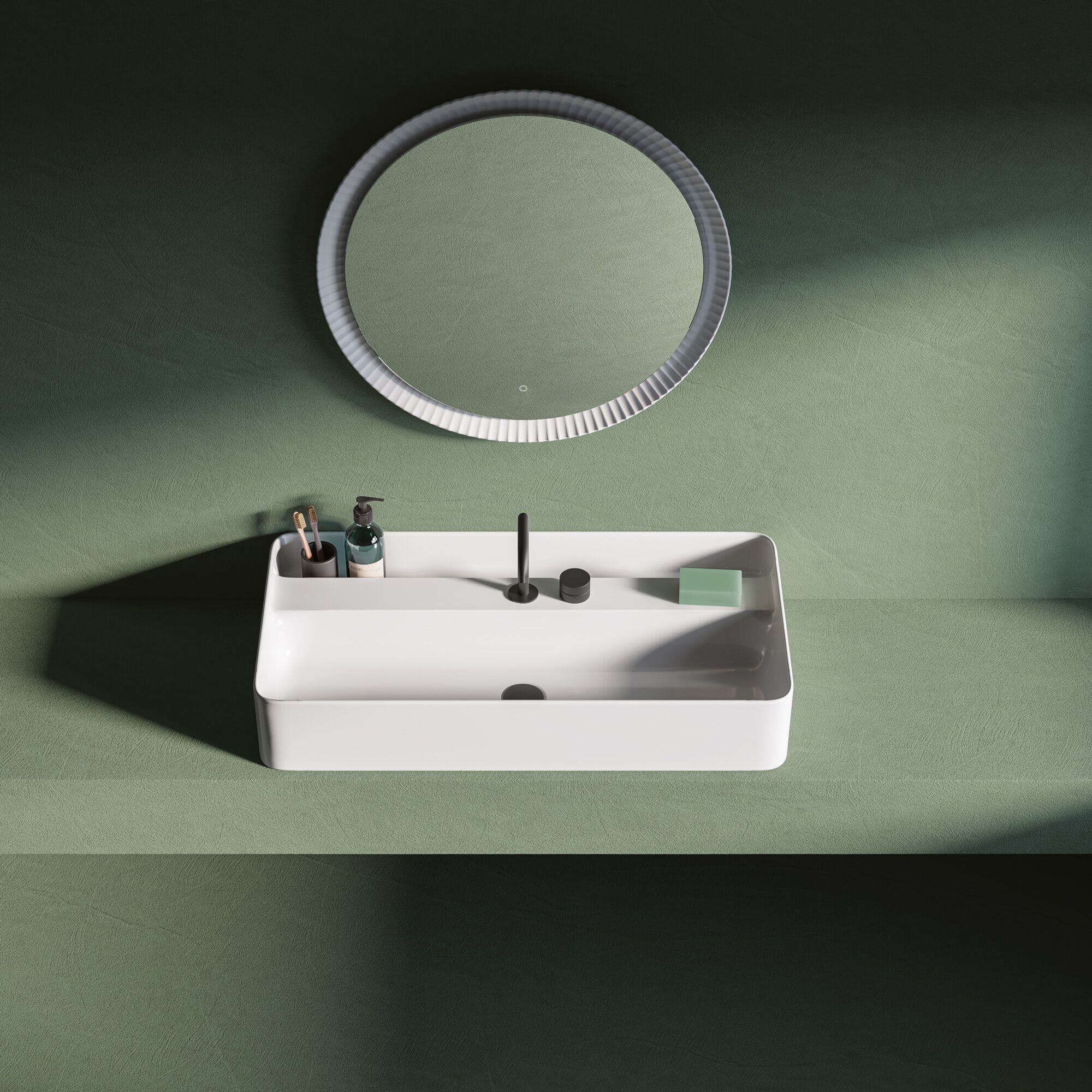 Керамическая столешница прямоугольная раковина ArtCeram Brooklyn ARCH-00087283 - Вид №1