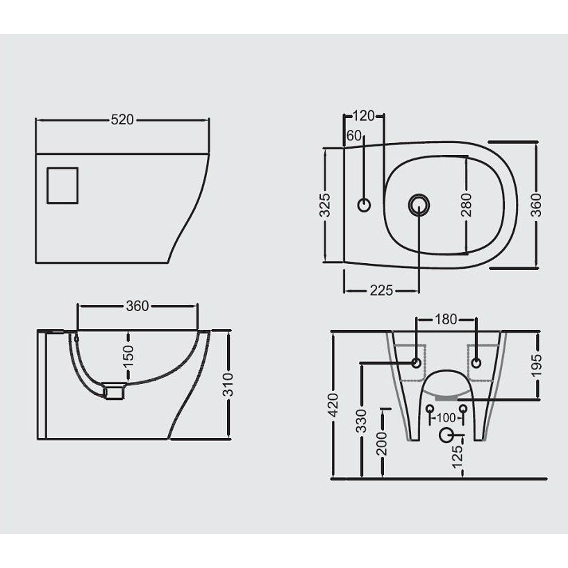 20260 Биде подвесное MY new! Ceramica Hidra - Вид №1