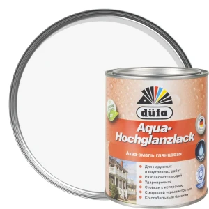 Эмаль Dufa Aqua-Hochglanzlack цвет белый 0.75 л