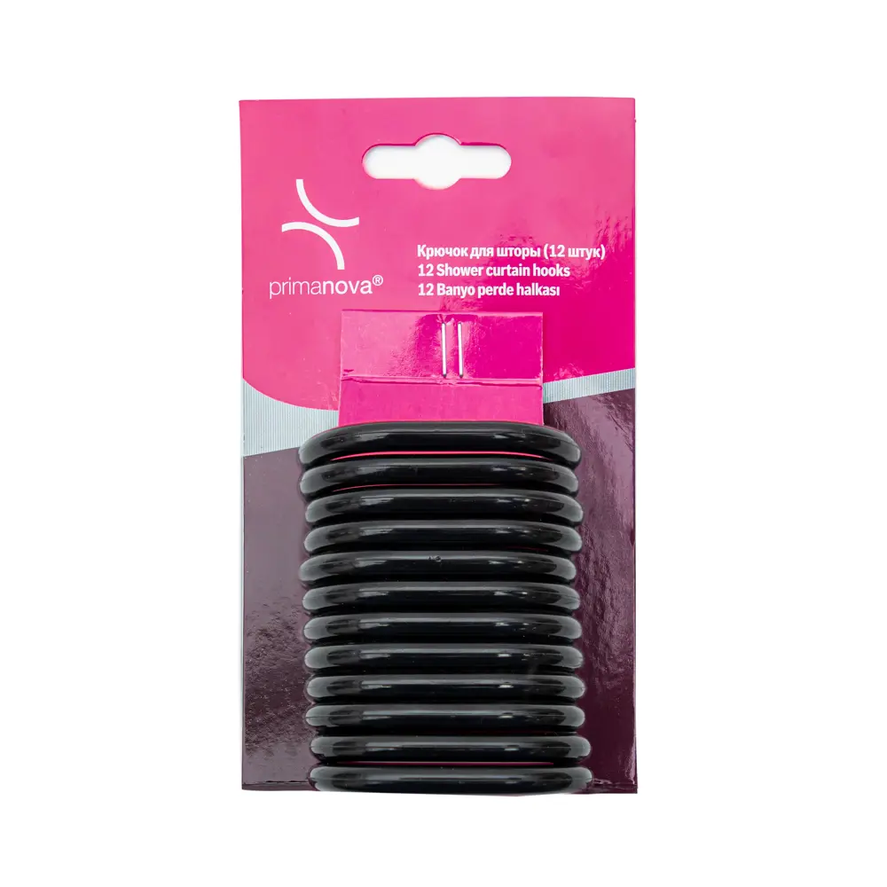 Кольца для шторы в ванную Primanova цвет черный глянцевый 12 шт STLM-2203569 - Вид №3