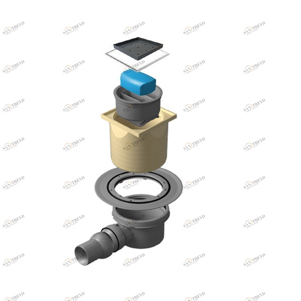 Точечный трап 100х100 мм CONFLUO STANDARD DRY 1 CERAMIC 13000107 PESTAN