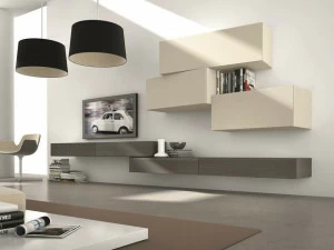 Presotto Модульная модульная стенка с подставкой под телевизор Inclinart rovere vissuto