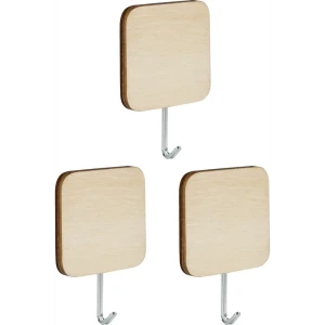 Набор крючков самоклеящиеся Древесные 4.5x4.5 см, коричневый 3 шт.