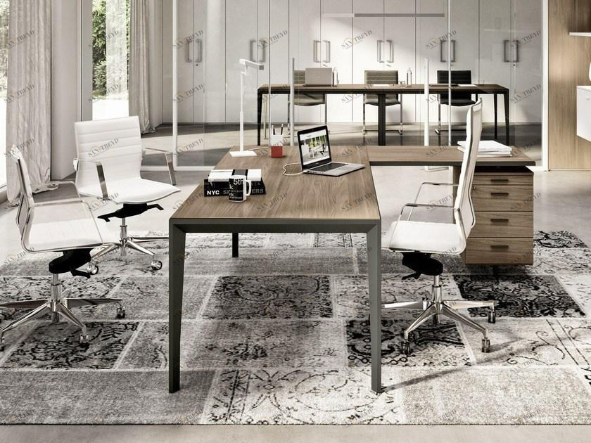 Quadrifoglio Угловой письменный стол из искусственной древесины со встроенной полкой X5 sun-id-1381083