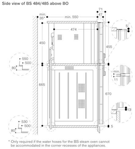 Gaggenau Комбинированная встраиваемая электрическая духовка Serie 400 Bs 485 111 - Вид №5