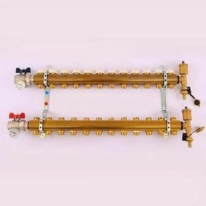 Колл. группа TIEMME 1"x3/4" ЕК 12 выходов с термостатическими вентилями