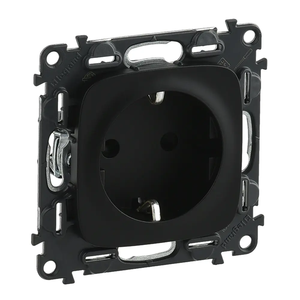 Розетка Legrand VLN-A 2 контакта с заземлением цвет антрацит 82763024 STLM-2160930 