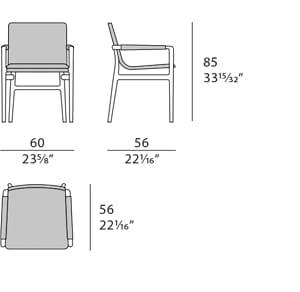 Стул грецкого ореха с подлокотниками Turri NABI ARCH-00043515 - Вид №4